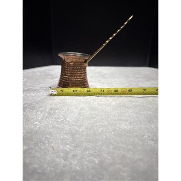 Unique! Turkish Hand Hammered Copper Coffee Pot, Ibrik Kettle, 3.3" T - Picture 13 of 13